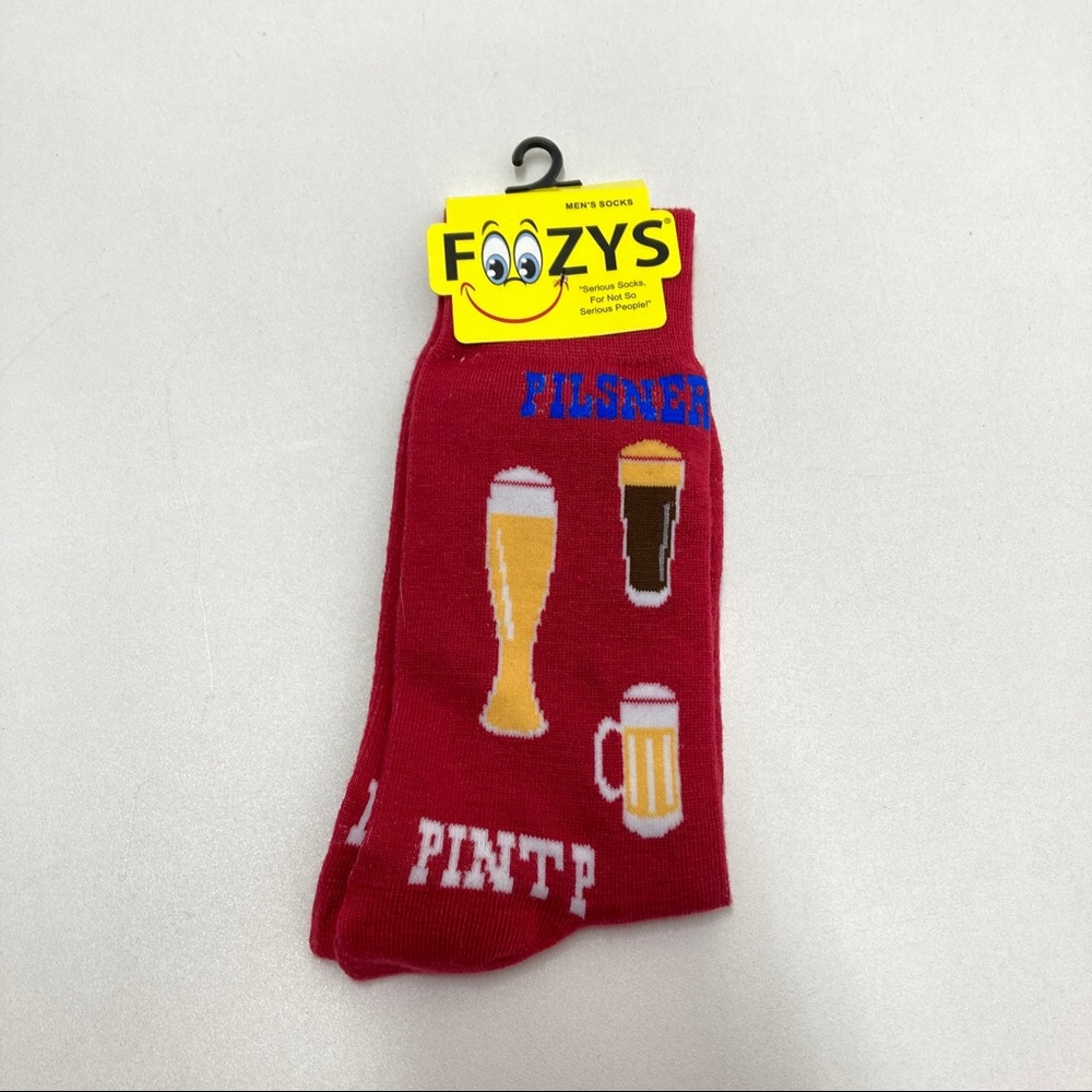 Foozy Mens Beer Print Socks Size 10-13